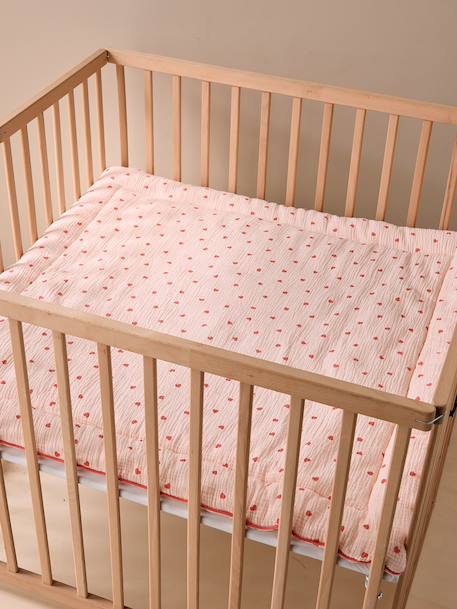Floor mattress / Play mat in cotton muslin MON COEUR printed pink - vertbaudet enfant 