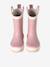 Wellies in Printed Natural Rubber for Children printed beige+printed pink - vertbaudet enfant 