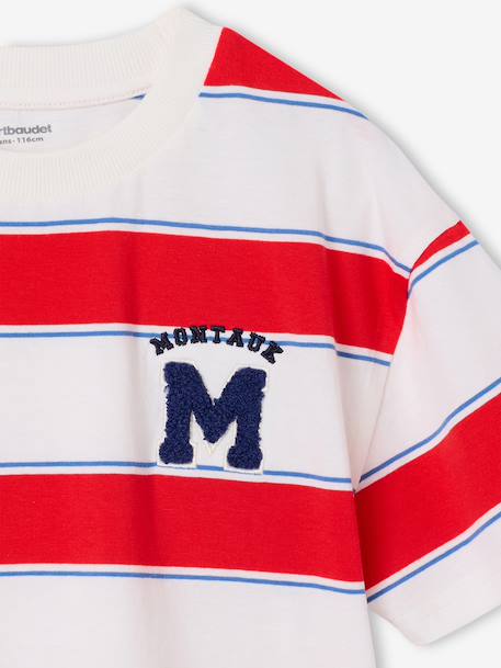 Striped boy's t-shirt striped red - vertbaudet enfant 