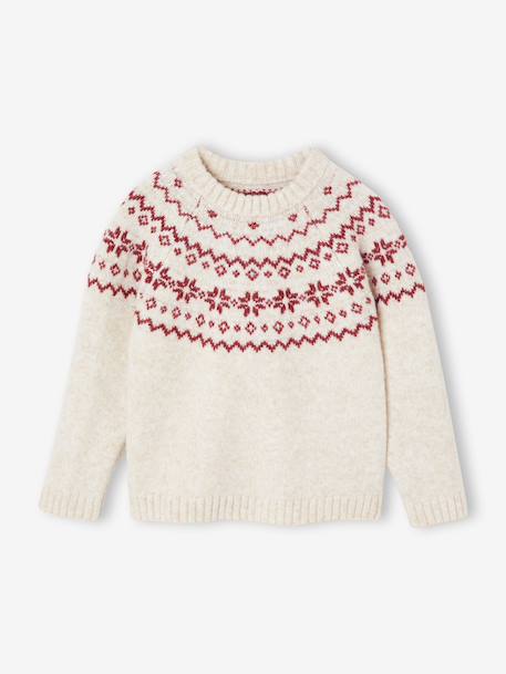 Unisex Christmas Jacquard Jumper, Family Capsule Collection ecru - vertbaudet enfant 