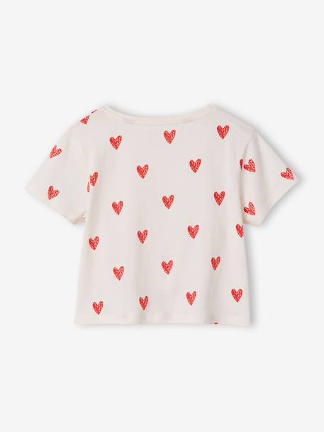 T-shirt fille détail noeud fantaisie écru+rayé bleu+rouge - vertbaudet enfant 