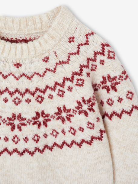 Unisex Christmas Jacquard Jumper, Family Capsule Collection ecru - vertbaudet enfant 