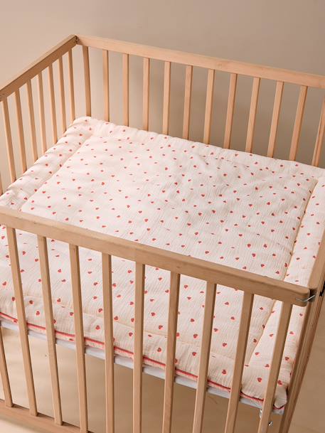 Floor mattress / Play mat in cotton muslin MON COEUR printed pink - vertbaudet enfant 
