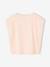 Girls' cropped t-shirt with short, padded sleeves pale blue+pale pink - vertbaudet enfant 