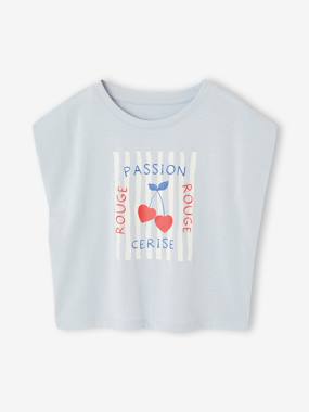 Fille-Tee-shirt fille cropped manches courtes épaulées