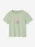Girls' printed short-sleeved t-shirt ecru+mauve+rose+sage green - vertbaudet enfant 