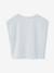 Girls' cropped t-shirt with short, padded sleeves pale blue+pale pink - vertbaudet enfant 
