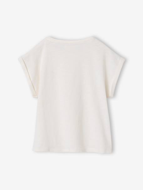 Sportswear T-Shirt for Girls ecru+sage green - vertbaudet enfant 