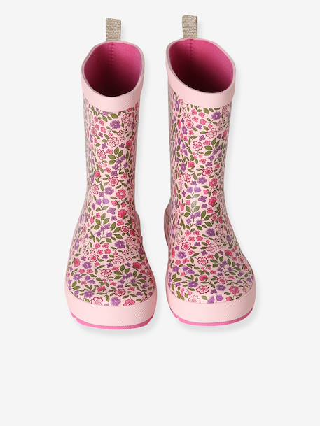 Printed Natural Rubber Wellies for Children, Designed for Autonomy printed blue+printed pink+set pink - vertbaudet enfant 