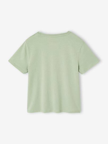 Tee-shirt fille imprimé manches courtes écru+mauve+rose+vert sauge - vertbaudet enfant 