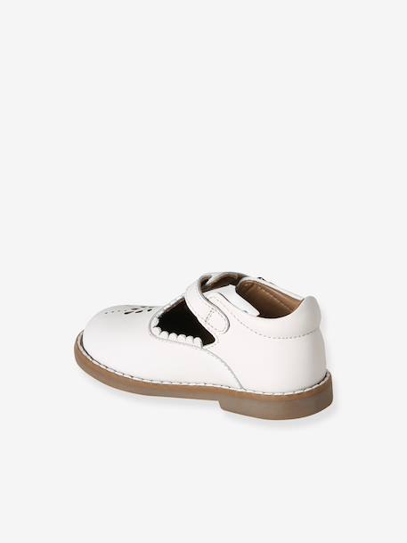 Leather Mary Janes for Babies, Designed for First Steps rosy+white - vertbaudet enfant 