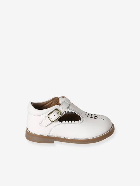Leather Mary Janes for Babies, Designed for First Steps rosy+white - vertbaudet enfant 