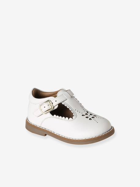 Leather Mary Janes for Babies, Designed for First Steps rosy+white - vertbaudet enfant 