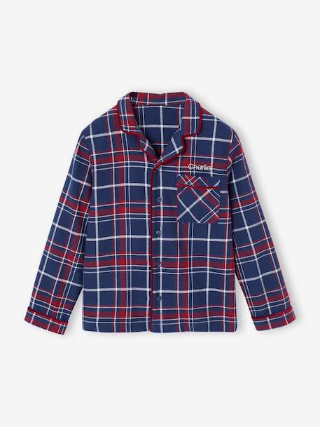 Flannel Pyjamas for Children, Christmas Family Capsule Collection, ENVIE DE FRAISE bordeaux red - vertbaudet enfant 