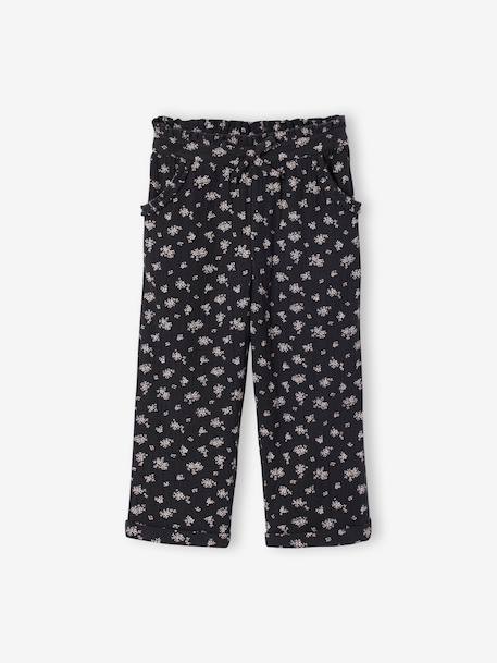 Pantacourt fille en gaze de coton anthracite+bleu+corail - vertbaudet enfant 