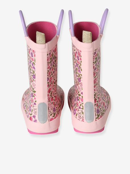 Printed Rubber Wellies for Children, Designed for Autonomy printed blue+set pink - vertbaudet enfant 