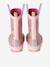 Printed Rubber Wellies for Children, Designed for Autonomy printed blue+set pink - vertbaudet enfant 