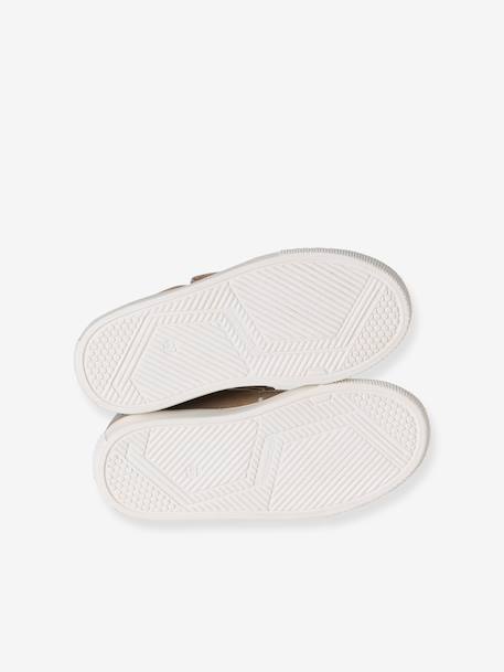 Derbies garçon cuir à scratchs beige+marine+MARRON MOYEN UNI - vertbaudet enfant 