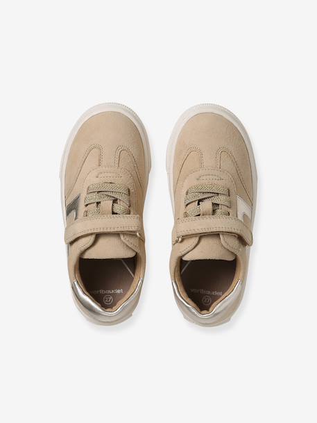 Elasticated leather trainers for children brown - vertbaudet enfant 