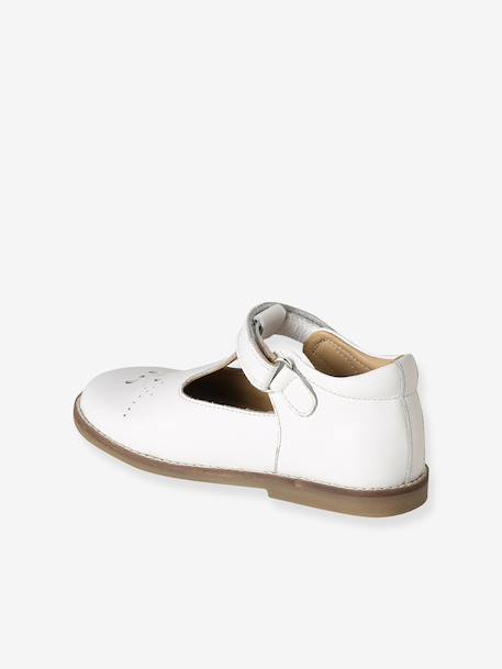 Babies enfant fille cuir à scratch blanc+marine - vertbaudet enfant 