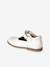 Girls' leather mary janes with touch-and-close fastening navy blue+white - vertbaudet enfant 