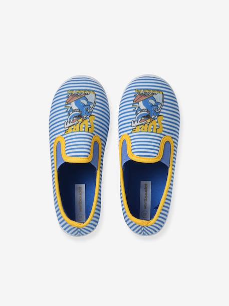 Elasticated Slippers in Canvas for Children striped blue - vertbaudet enfant 