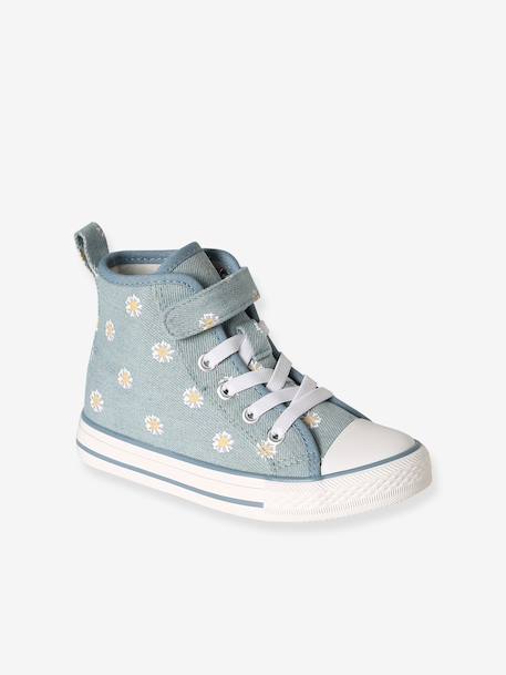 Synthetic high-top trainers for children denim blue - vertbaudet enfant 