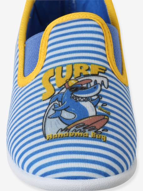 Elasticated Slippers in Canvas for Children striped blue - vertbaudet enfant 