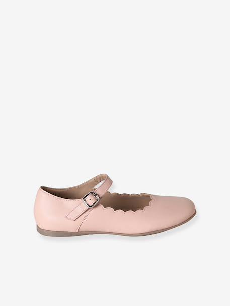 Scalloped Leather Ballerinas for Girls 6629 - vertbaudet enfant 