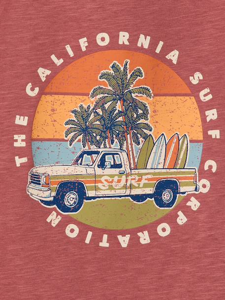 Printed 'California' Tank Top dusky pink+ecru - vertbaudet enfant 