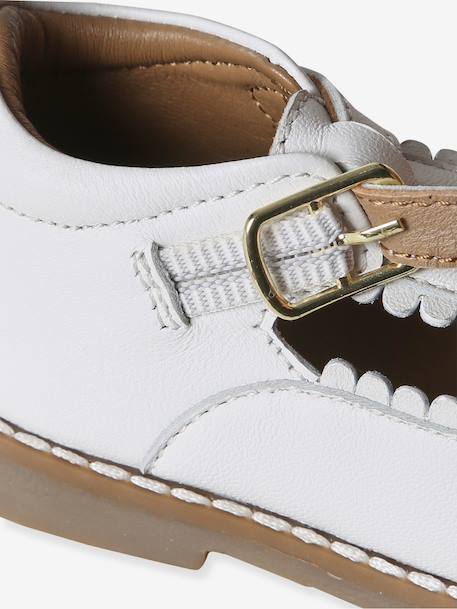 Leather Mary Janes for Babies, Designed for First Steps rosy+white - vertbaudet enfant 