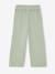 Wide-leg cotton muslin trousers grey green+rose - vertbaudet enfant 