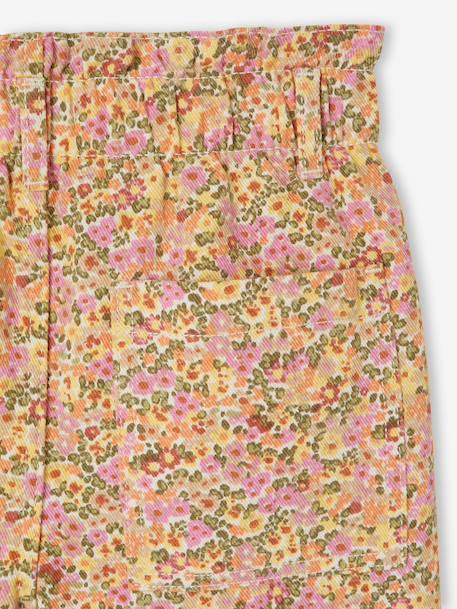 Wide-leg paperbag leopard print trousers for girls beige+chocolate+multicoloured+vanilla - vertbaudet enfant 