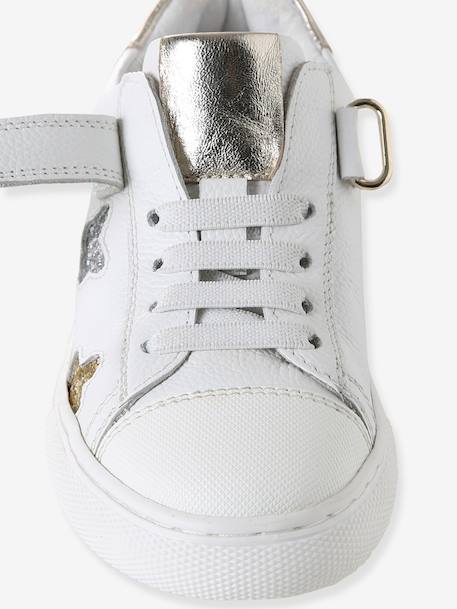 Low-Cut Leather Trainers for Children white - vertbaudet enfant 