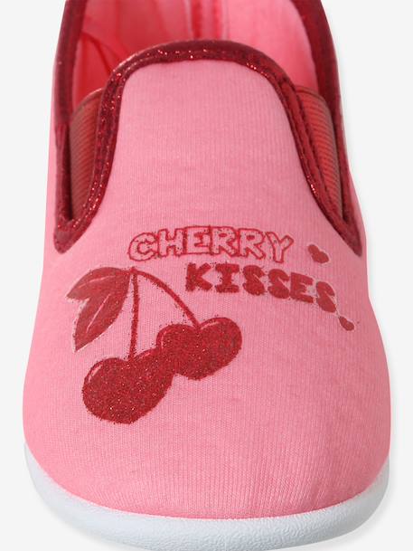 Chausson fille textile élastique rose+rose imprimé+rose pâle - vertbaudet enfant 