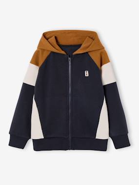 -Sweat zippé garçon capuche coloblock
