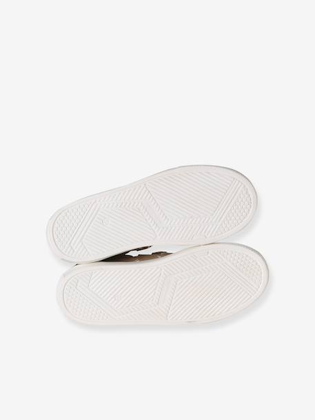 Leather Derby Shoes with Touch Fasteners for Boys beige+navy blue - vertbaudet enfant 