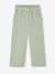 Wide-leg cotton muslin trousers grey green+rose - vertbaudet enfant 