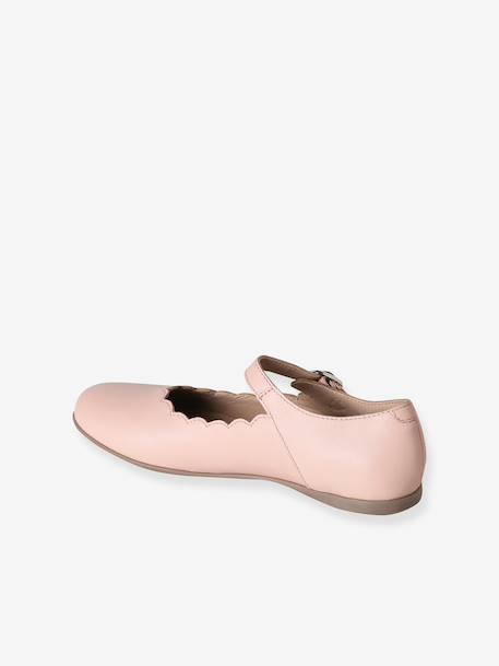 Scalloped Leather Ballerinas for Girls 6629 - vertbaudet enfant 
