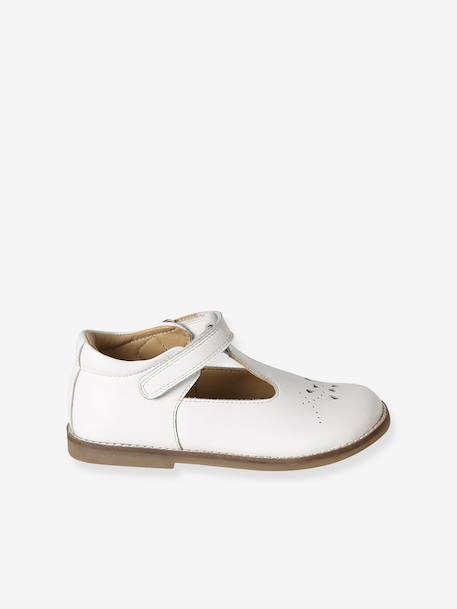 Babies enfant fille cuir à scratch blanc+marine - vertbaudet enfant 