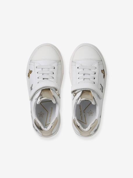 Low-Cut Leather Trainers for Children white - vertbaudet enfant 