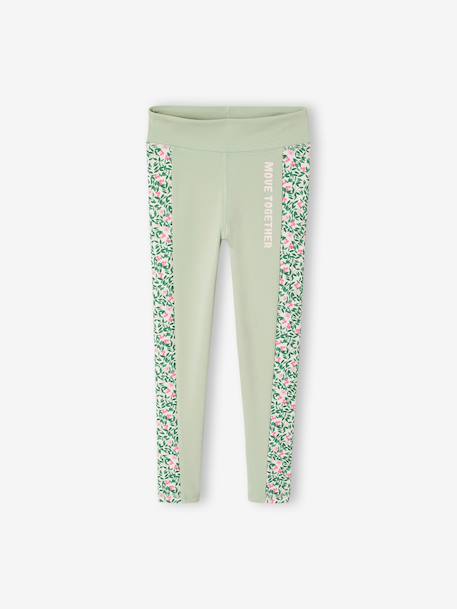 Graphic Sportswear Leggings for Girls rose+sage green - vertbaudet enfant 