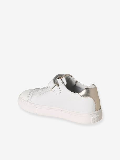 Low-Cut Leather Trainers for Children white - vertbaudet enfant 