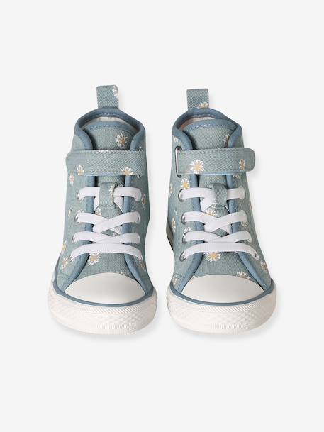 Synthetic high-top trainers for children denim blue - vertbaudet enfant 