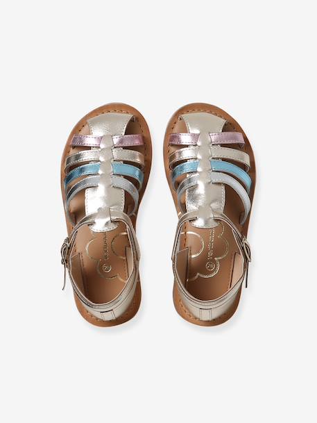 Sandales enfant cuir boucle or - vertbaudet enfant 