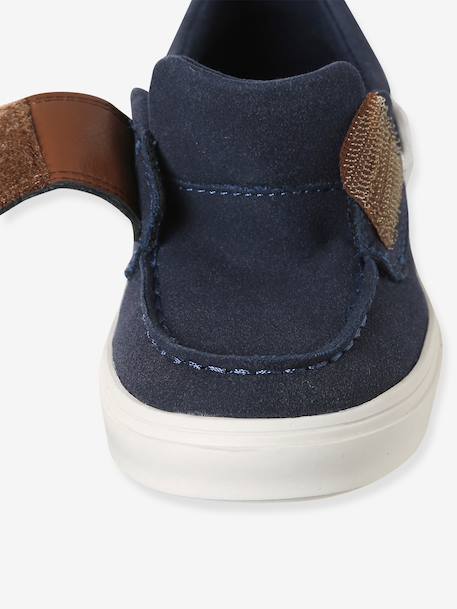Boat Shoes with Hook-&-Loop Fasteners for Boys navy blue - vertbaudet enfant 