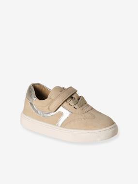Baskets cuir lacets élastiqués à scratch  - vertbaudet enfant
