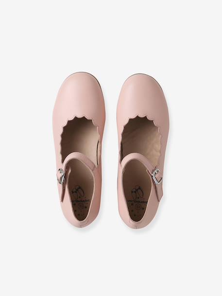 Scalloped Leather Ballerinas for Girls 6629 - vertbaudet enfant 