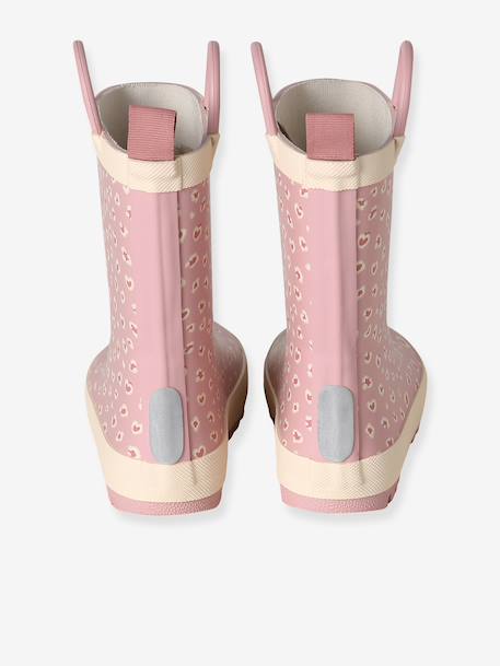 Wellies in Printed Natural Rubber for Children printed beige+printed pink - vertbaudet enfant 