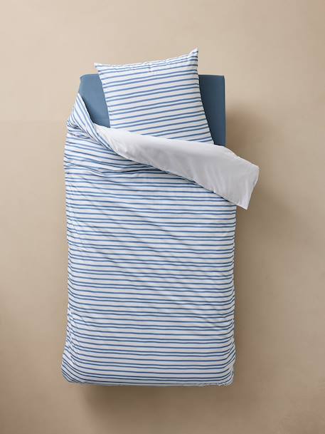 Duvet Cover & Pillowcase Set, SEASIDE printed white - vertbaudet enfant 